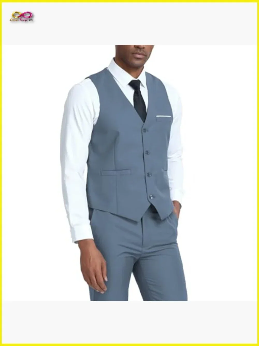 Slim Fit Suit Set Modern Fitted Business Wedding Prom Tuxedo Vest Pants